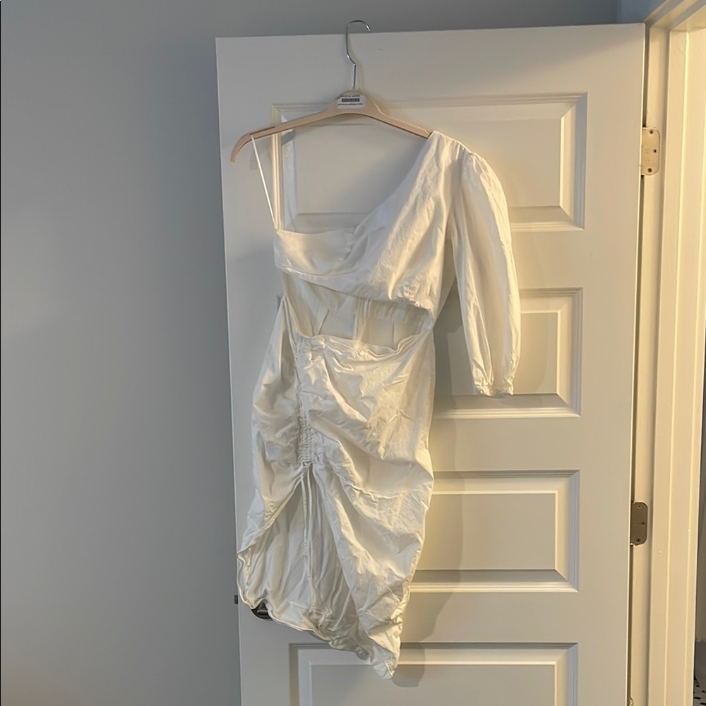Sau Lee one shoulder white dress